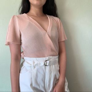 NWT ASTR the Label Pink Faux Wrap Blouse